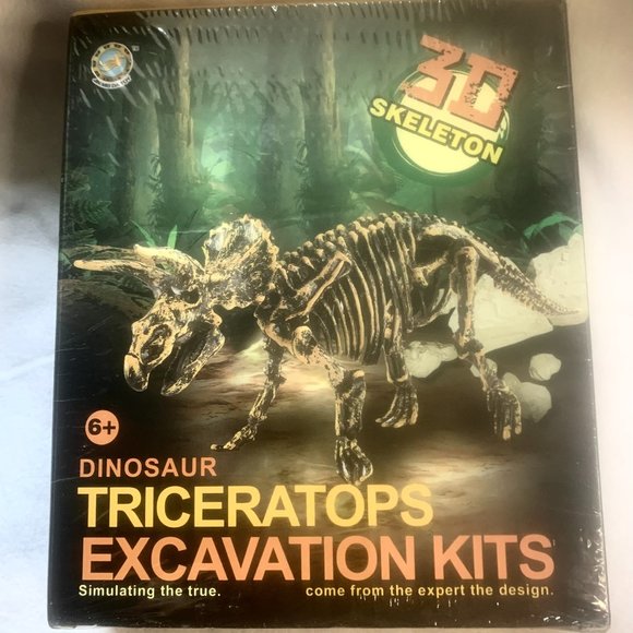 Jin Mei Da Other - **NEW Unopened**Dinosaur Excavation “Triceratops” 3D Skeleton  Kit Ages 6+